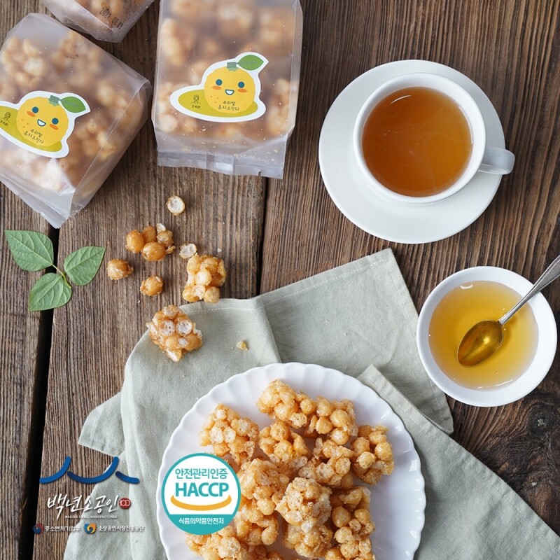 정선아라리한과농원,정선사위 백년가게 강옥연 수제 유자오란다380g 부드럽고 촉촉한과자